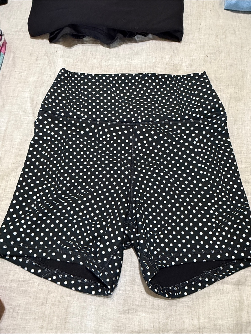 Black Polka Dot High-Waist Women’s Shorts